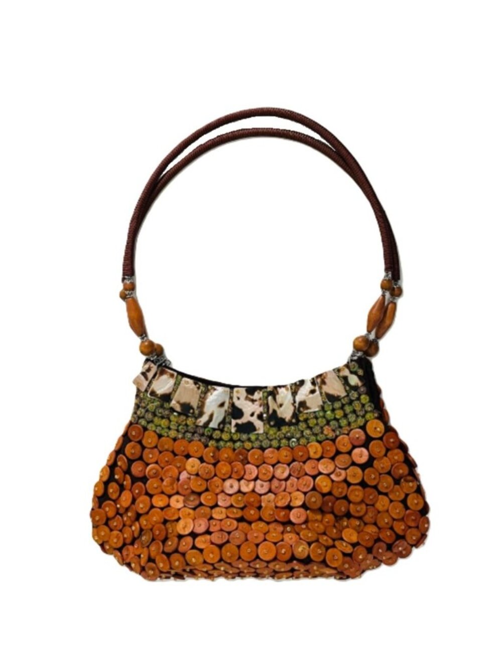 Nicole Lee Collection Beaded Shell and Button Vintage Shoulder Purse Handbag